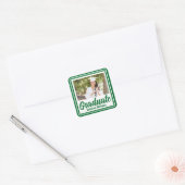Groen Afstuderen Foto Gepersonaliseerd Afstuderen Vierkante Sticker (Envelop)