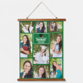 Groen Afstuderen Fotocollage Keepsake Hangend Wandkleed (Voorkant)