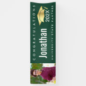 Groen afstuderen fotogoud pet moderne gedurfde sim spandoek (Verticaal)