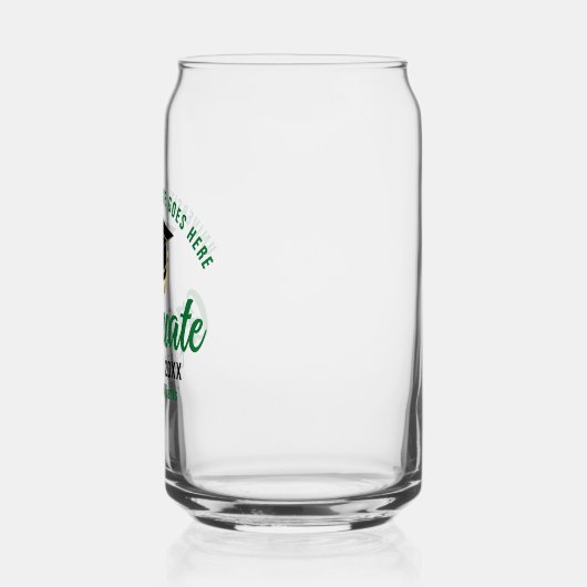 Groen Afstuderen Gepersonaliseerde Afstuderen Naam Blikvorm Glas (Links)