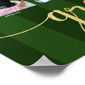 Groen Afstuderen K-12 Photo Collage Gold Script Poster (Hoek)