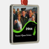 groen Afstuderen Metalen Ornament (Rechts)