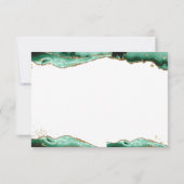 Groen Agate Geode Gold Glitter Script Monogram Notitiekaartje (Achterkant)