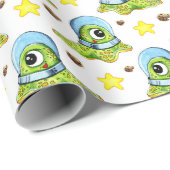 Groen Alien Wrapping Paper Cadeaupapier (Rol Hoek)