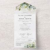 Groen Alles in een bruiloft uitnodiging (Binnen)