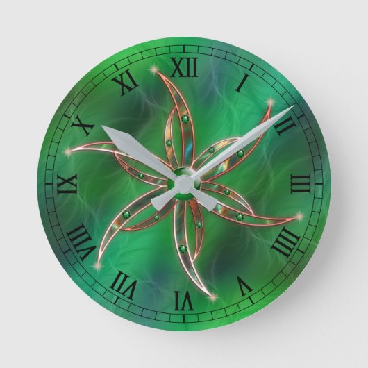 Groen als de Grass Clock Ronde Klok (Voorkant)