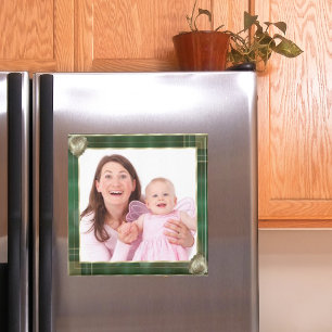 Groen Antiek Lijst Voeg hier uw foto toe Magneet