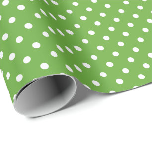 Groen Apple Polka Dot Pattern Cadeaupapier