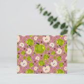 Groen Apple Slices Pattern Briefkaart (Staand voorkant)