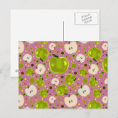 Groen Apple Slices Pattern Briefkaart (Voorkant / Achterkant)
