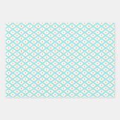 Groen, Aqua & Mint Tribal Diamond Ikat Pattern Inpakpapier Vel (Voorkant 3)