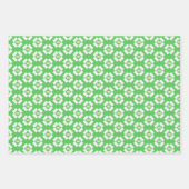 Groen, Aqua & Mint Tribal Diamond Ikat Pattern Inpakpapier Vel (Voorkant)