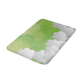 Groen Aquarel en Witte Bloemen Badmat (Gekanteld)
