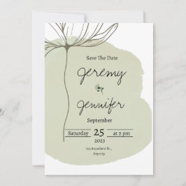 Groen Aquarel Portret minimalistisch Eenvoudig Kaart