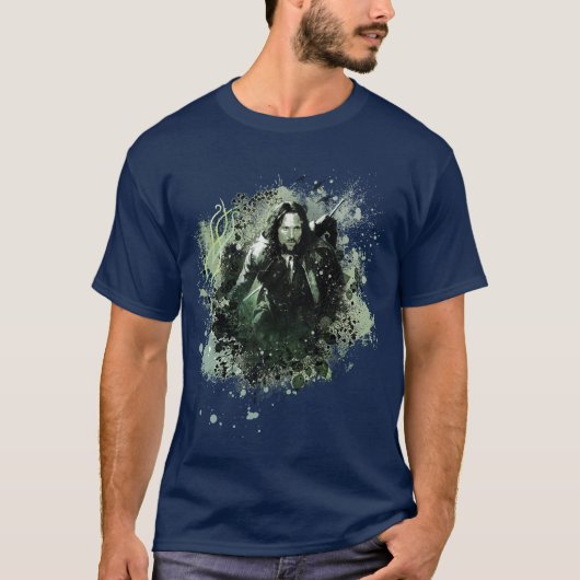 Groen Aragorn Vector Collage T-shirt (Voorkant)