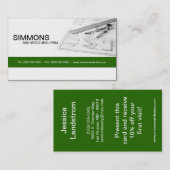 Groen Architectonisch Blauw Print Visitekaartje (Voorkant / Achterkant)