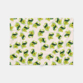 Groen Avocados-Waterverf Fleece Deken (Voorkant (Horizontaal))