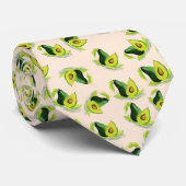 Groen Avocados-Waterverf Stropdas (Opgerold)