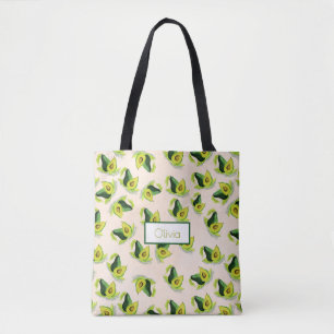 Groen Avocados-Waterverf Tote Bag