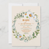 Groen Baby in Bloom Baby shower Kaart (Voorkant)