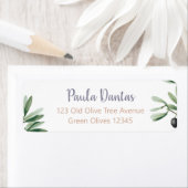 Groen Baby shower Botanische Olijftak Eenvoudig Etiket (Insitu)