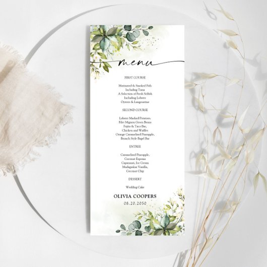 Groen Baby shower Menu