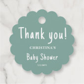 Groen Baby shower Rond Bedankjes Labels (Achterkant)