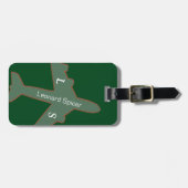 Groen bagagelabel gepersonaliseerd met naam (Voorkant horizontaal)