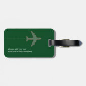Groen bagagelabel gepersonaliseerd met naam (Achterkant horizontaal)