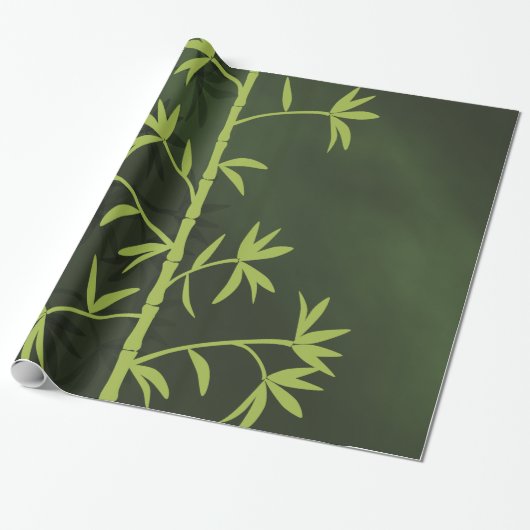 Groen bamboegroen cadeaupapier (Uitgerold)