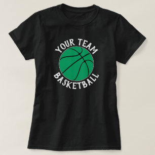 Groen Basketbalteam, naam speler & Jersey nummer T-shirt