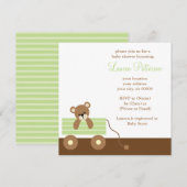 Groen Beer Baby shower Kaart (Voorkant / Achterkant)