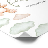 Groen Beer Ballon Bearly Wait Baby shower Favors Poster (Hoek)