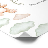 Groen Beer Ballon Bearly Wait Baby shower Voedsel Poster (Hoek)