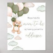 Groen Beer Ballon Bearly Wait Envelope Station Poster (Voorkant)