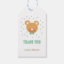 Groen Beer Gift Label Cadeaulabel