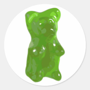 Groen Beer Snoep Ronde Sticker