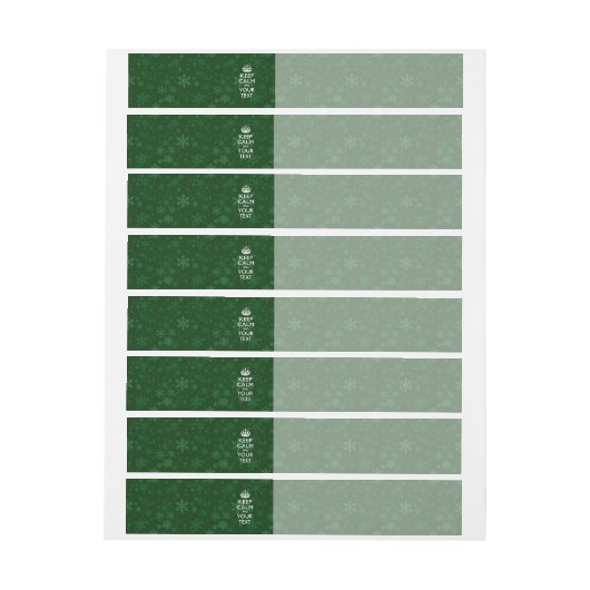Groen BEHOUD KALM en heb uw Creatieve Tekst Adreslabel Wikkel (Vel)