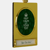 Groen BEHOUD KALM en heb uw Creatieve Tekst Verguld Banner Ornament (Rechts)
