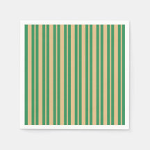 Groen Beige Gestreepte Kerstfeest Papier
