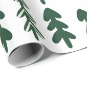 Groen Beige Handgetrokken Kerst Wrapping Paper Cadeaupapier (Rol Hoek)