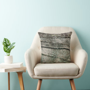 Groen Beige Oceanische Glitter Glam 1 Kussen