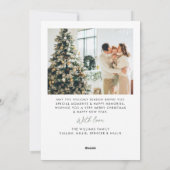 Groen Beige Rustieke Boog Foto Kerst Kaart (Achterkant)