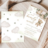 Groen Beren ballon Baby shower Kaart