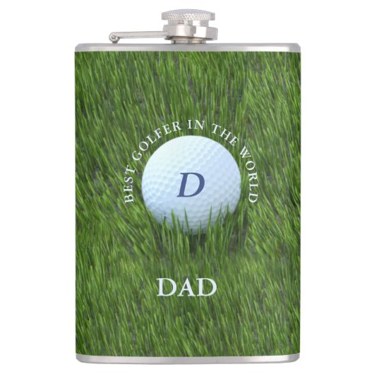 Groen Beste Golfer in de Wereld Golf Theme Flask Heupfles (Voorkant)