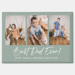 Groen Beste Papa Ooit Drie Fotomagneten Magneet