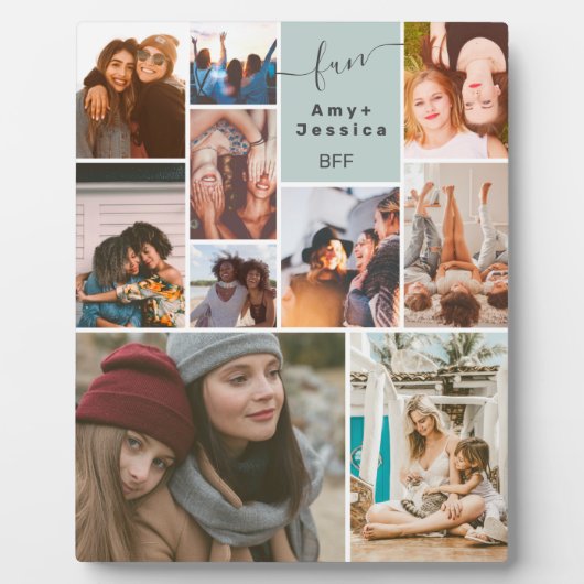 Groen beste vriend bijff script 10 foto collage gr fotoplaat (Voorkant)