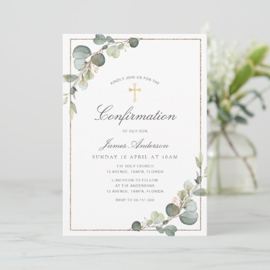 groen bevestigingsuitnodiging kaart (Staand voorkant)