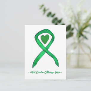 Groen Bewustzijnslint Aangepaste Kunst Briefkaarte Briefkaart