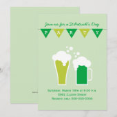 Groen Bier St Patrick's Day Party Kaart (Voorkant / Achterkant)